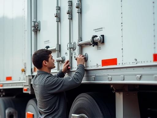 Repairing the rear door of a semi-trailer